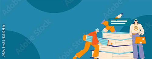 Education and learning people flat vector concept hand drawn illustration
