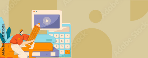 Education and learning people flat vector concept hand drawn illustration
