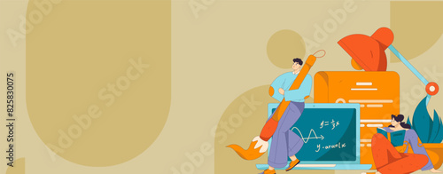 Education and learning people flat vector concept hand drawn illustration
