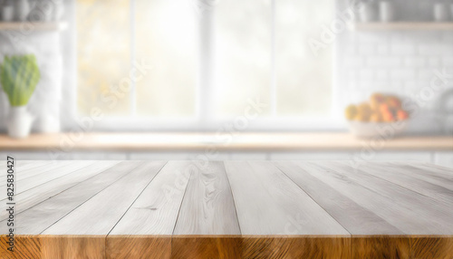 Wooden countertop on the background