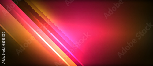 Neon glowing circle rays  light round lines in the dark  planet style neon wave lines. Energetic electric concept design for wallpaper  banner  background
