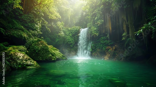 Tropical paradise with a hidden waterfall
