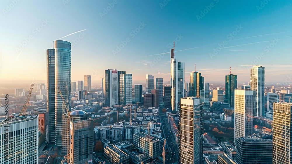 Fototapeta premium Urban skyline with futuristic architecture