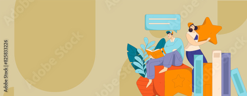 Education and learning people flat vector concept hand drawn illustration
