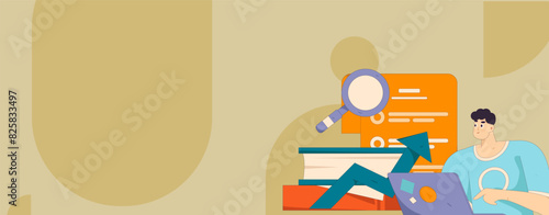 Education and learning people flat vector concept hand drawn illustration
