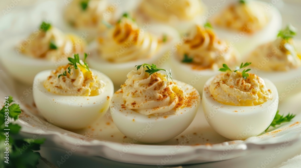 Delicious deviled eggs on a plate Delicious deviled eggs on a plate