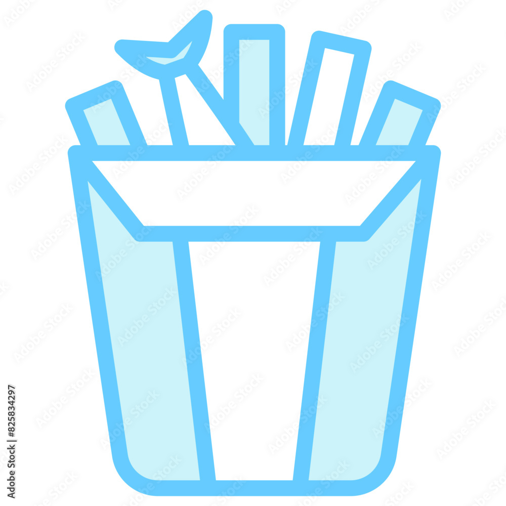 Fish and chips blue color icon, related to street food theme. use for modern concept, web and app development Fish and chips blue color icon, related to street food theme. use for modern concept, web and app development