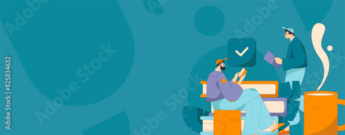 Education and learning people flat vector concept hand drawn illustration
