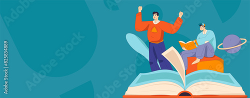 Education and learning people flat vector concept hand drawn illustration
