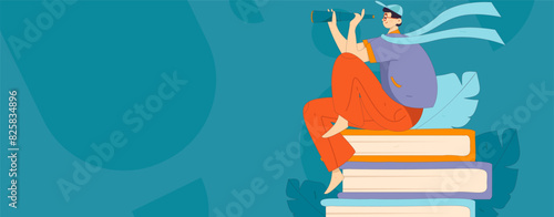 Education and learning people flat vector concept hand drawn illustration
