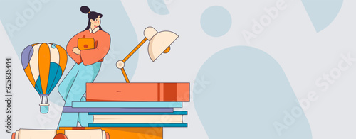 Education and learning people flat vector concept hand drawn illustration
