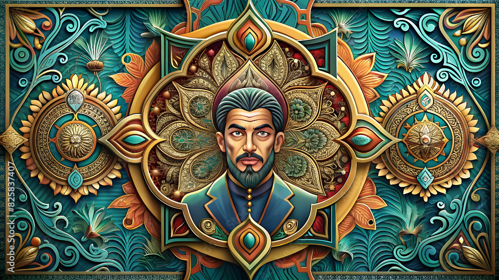 custom made wallpaper toronto digitalArabesque Style Background Design Luxury Royal Floral Ornamental Mandala in Dynamic Colors.