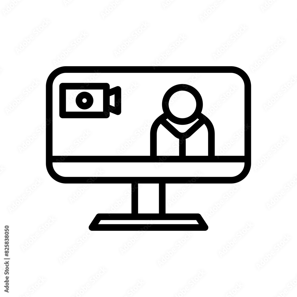 Live broadcast line icon. Video icon. Video and movies icon isolated on white background. Transparent background, minimalist symbol. Vector images Live broadcast line icon. Video icon. Video and movies icon isolated on white background. Transparent background, minimalist symbol. Vector images
