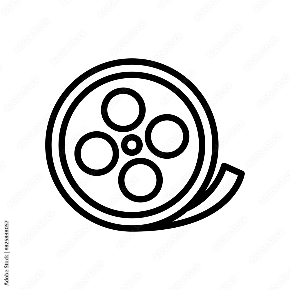 Cinema reel line icon. Video icon. Video and movies icon isolated on white background. Transparent background, minimalist symbol. Vector images Cinema reel line icon. Video icon. Video and movies icon isolated on white background. Transparent background, minimalist symbol. Vector images