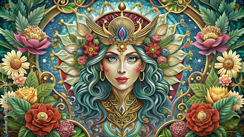 Wallpaper Mural Arabesque Style Background Design Luxury Royal Floral Ornamental Mandala in Dynamic Colors. Torontodigital.ca