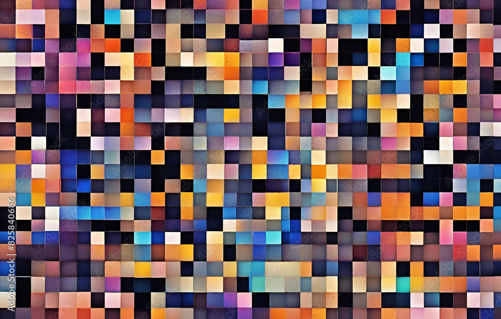 Abstract pixel background Pro Vector, Pixelated colorful vibrant geometric grid modern abstract pixel noise vector texture tile seamless
