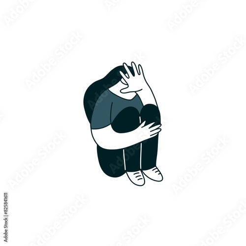 Stop domestic abuse. Women violence and abuse concept. Social issues, abuse and aggression on women. Cartoon vector illustration on flat style