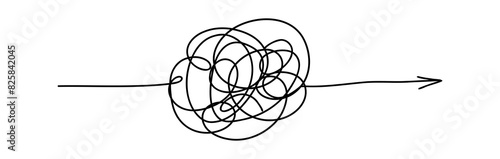 Scrawl ball. Messy process icons. Vector complicated way concept.