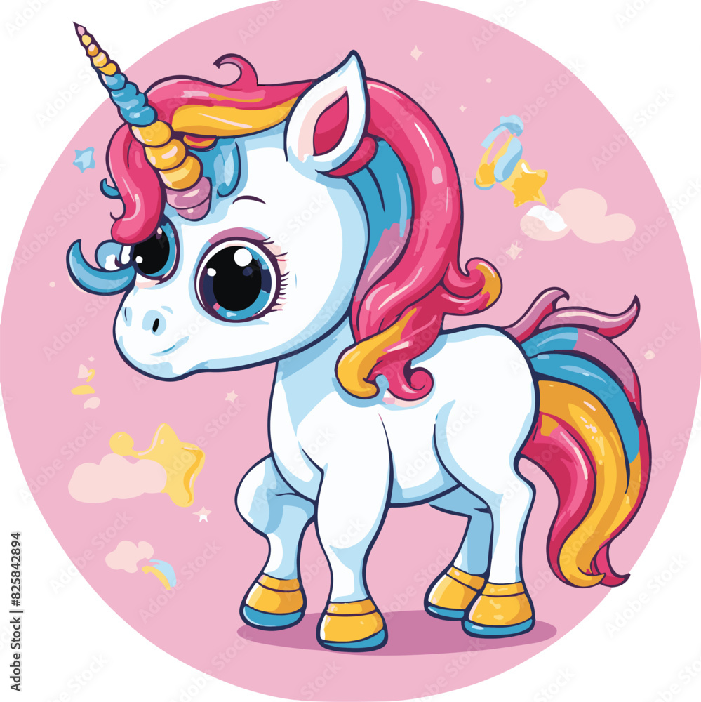 Fairy animal unicorn and rainbow pop art vector free download file Fairy animal unicorn and rainbow pop art vector free download file