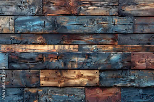 A weathered wooden wall with aged. Created with Ai