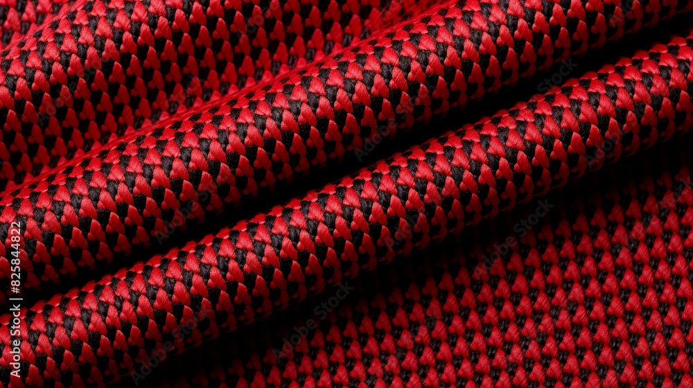 Houndstooth fabric pattern in bold red and black, creating a striking and eye-catching background perfect for making a statement in fashion and interior design. Houndstooth fabric pattern in bold red and black, creating a striking and eye-catching background perfect for making a statement in fashion and interior design.