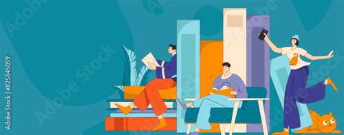 Education and learning people flat vector concept hand drawn illustration
