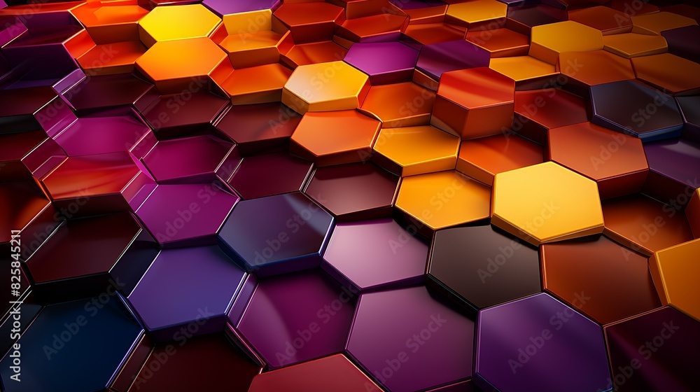 Geometric fabric pattern with overlapping hexagons in bright, contrasting colors, providing a dynamic and energetic background for modern and contemporary designs. Geometric fabric pattern with overlapping hexagons in bright, contrasting colors, providing a dynamic and energetic background for modern and contemporary designs.