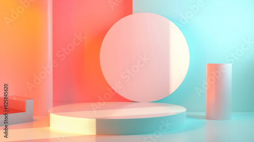 Soft color elegant abstract geometric presentation, contemporary background.