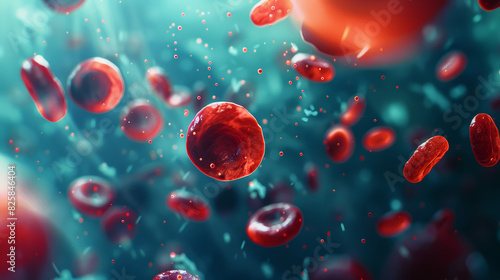 A dynamic medical background banner featuring red blood cells in a clean and clinical setting