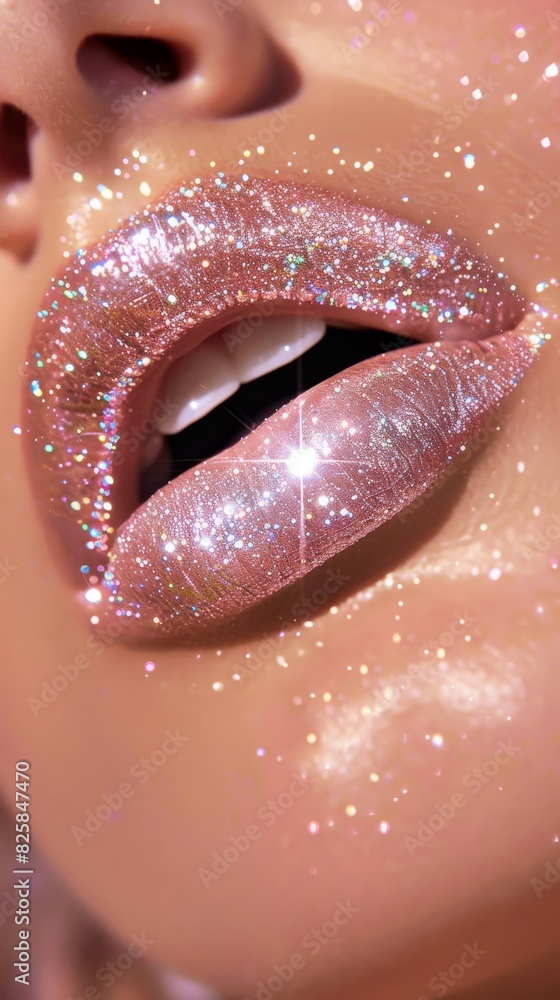 Lip gloss with a glittery finish for a fun look. Lip gloss with a glittery finish for a fun look.