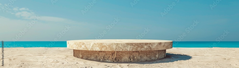 Round-shaped displayed on the sand. Round-shaped displayed on the sand.