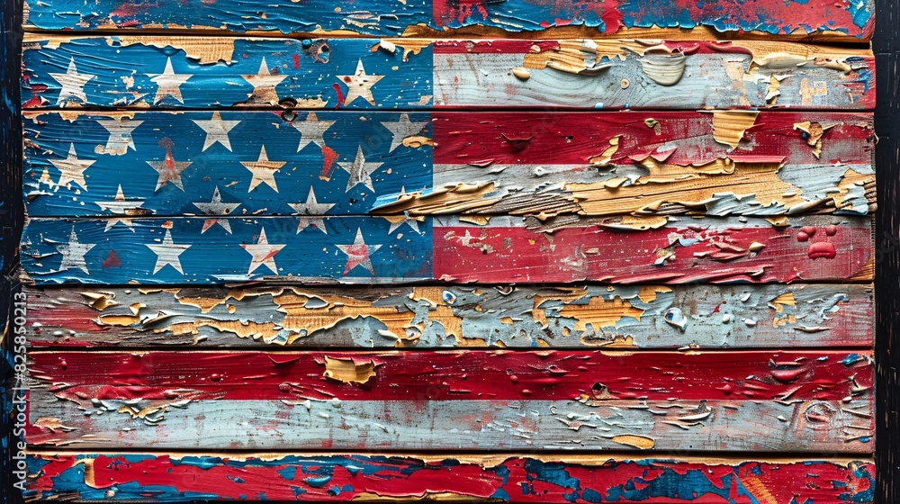 A distressed illustration of the American flag with grunge texture, representing US pride and national holidays. A distressed illustration of the American flag with grunge texture, representing US pride and national holidays.