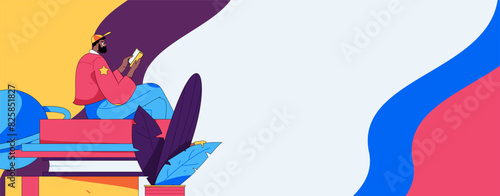 Education and learning people flat vector concept hand drawn illustration
