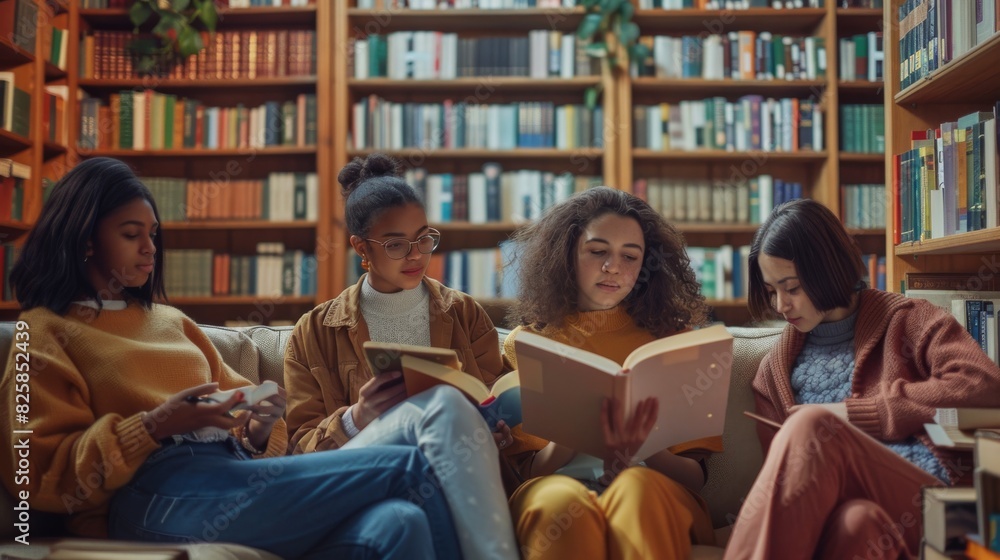 Millennials engaging in a book club discussion. Millennials engaging in a book club discussion.