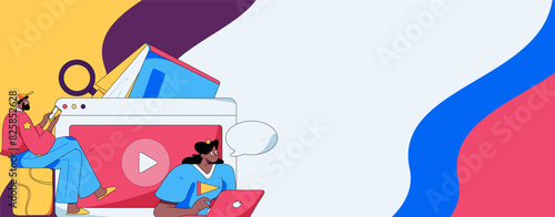 Education and learning people flat vector concept hand drawn illustration
