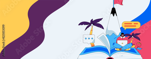 Education and learning people flat vector concept hand drawn illustration
