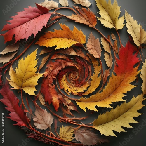 Autumn Bliss AI-Generated Vibrant Fall Leaves  High-Quality Microstock Image