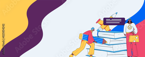 Education and learning people flat vector concept hand drawn illustration
