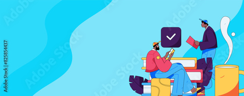 Education and learning people flat vector concept hand drawn illustration
