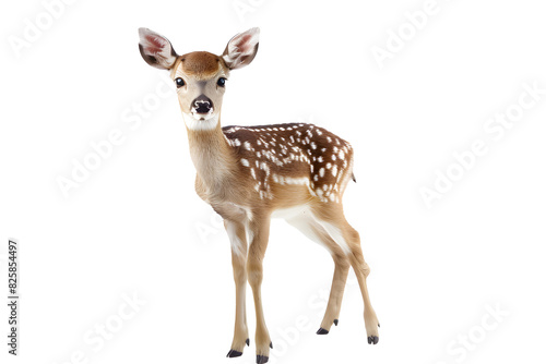 Little deer wildlife standing animal, transparent background, png © Borneo