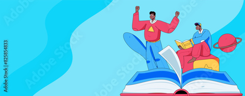 Education and learning people flat vector concept hand drawn illustration
