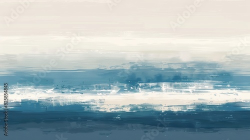 Serene abstract seascape in cool blue tones with textured brushstrokes