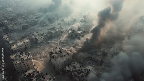 Aerial view of a ruined city - Urban Ruins and the Devastation of War 