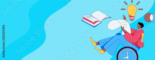 Education and learning people flat vector concept hand drawn illustration
