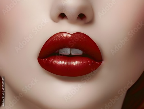 Bold s Glamour Stunning CloseUp Portrait Highlighting HighEnd Lipstick Shades