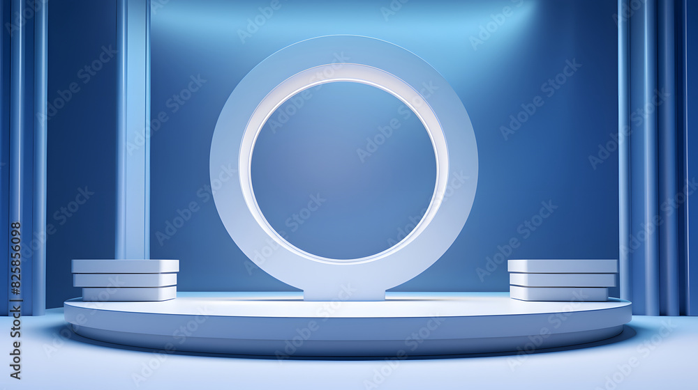 Digital blue and white luminous booth e-commerce graphics poster background Digital blue and white luminous booth e-commerce graphics poster background