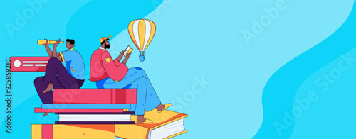 Education and learning people flat vector concept hand drawn illustration

