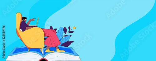 Education and learning people flat vector concept hand drawn illustration
