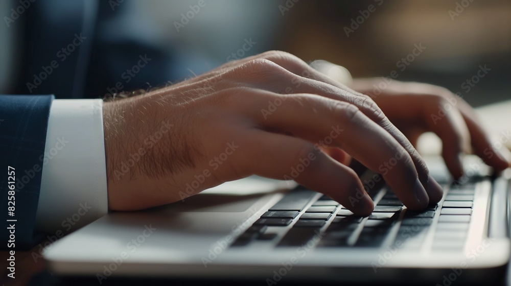 Close-Up of Man's Hands Typing on Computer Keyboard at office Close-Up of Man's Hands Typing on Computer Keyboard at office
