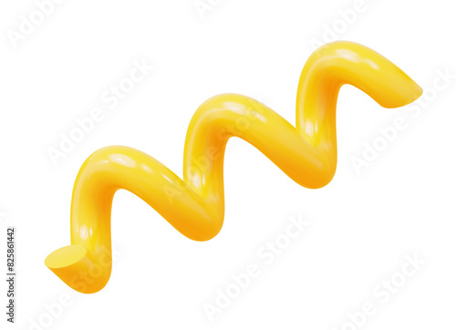 3d yellow geometric shape spiral. Stock vector illustration on isolated background.	
